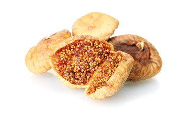 delicious dried figs isolated on white