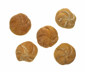 Five wheat rolls