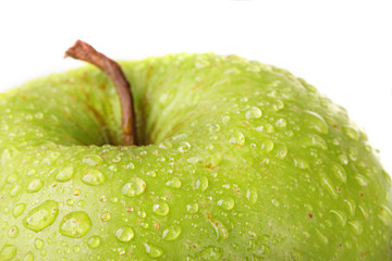 ripe green apple isolated on white