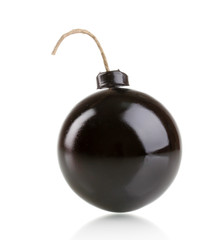 Cartoon style bomb isolated on white