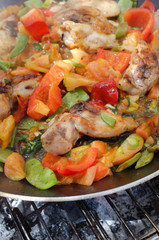 Cooking paella