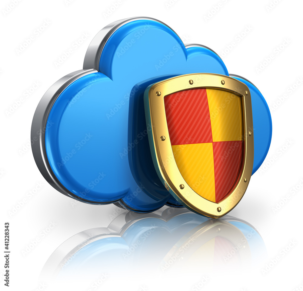 Poster Cloud computing and storage security concept