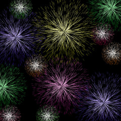 Exploding Fireworks Background For Holiday Or Independence Celeb