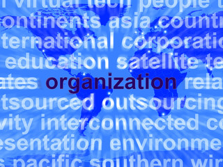 Word Organzation Representing Business Company And Management