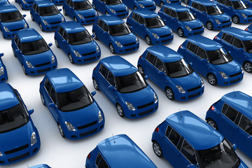 Fototapeta premium Blue Car Parking
