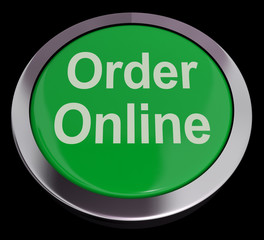 Order Online Button In Green For Buying On The Web