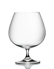 Single empty brandy glass