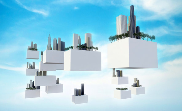 Future sky city in the sky