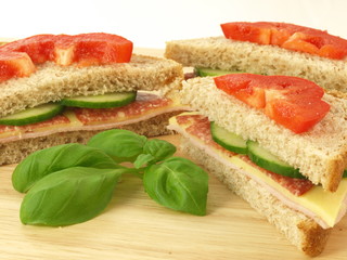 Delicious sandwiches, close up