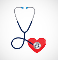 Vector stethosope and heart