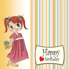 pretty young girl she hide a gift