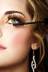 woman with long eyelashes and mascara