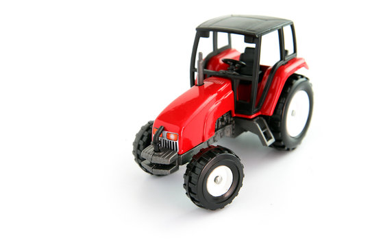 Red toy tractor