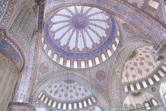 Blue Mosque decorated ceiling