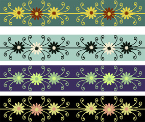 Set of abstract retro ornaments