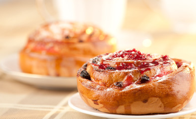 Freshly baked cinnamon rolls