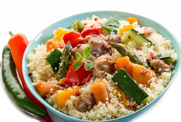 cous cous with meat  and vegetables