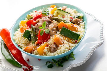 cous cous with meat  and vegetables