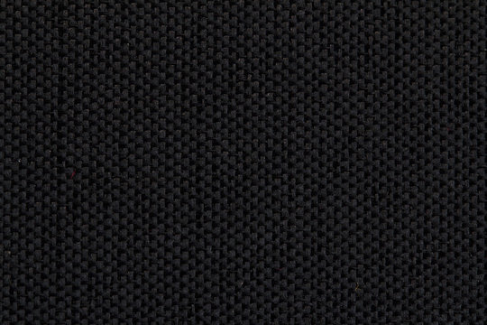 Trama di tessuto in cotone nero, closeup, macro
