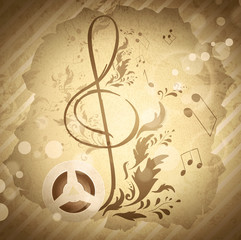 retro magnetic tape with treble clef