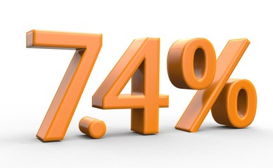 7.4 % 3d Schrift orange