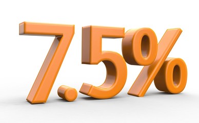 7.5 % 3d Schrift orange