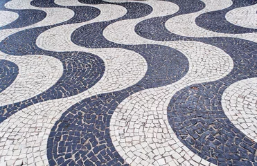 Foto op Plexiglas Mosaic of sidewalk Copacabana © Ekaterina Belova