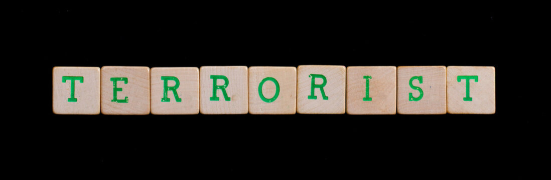 Letters on wooden blocks (terrorist)