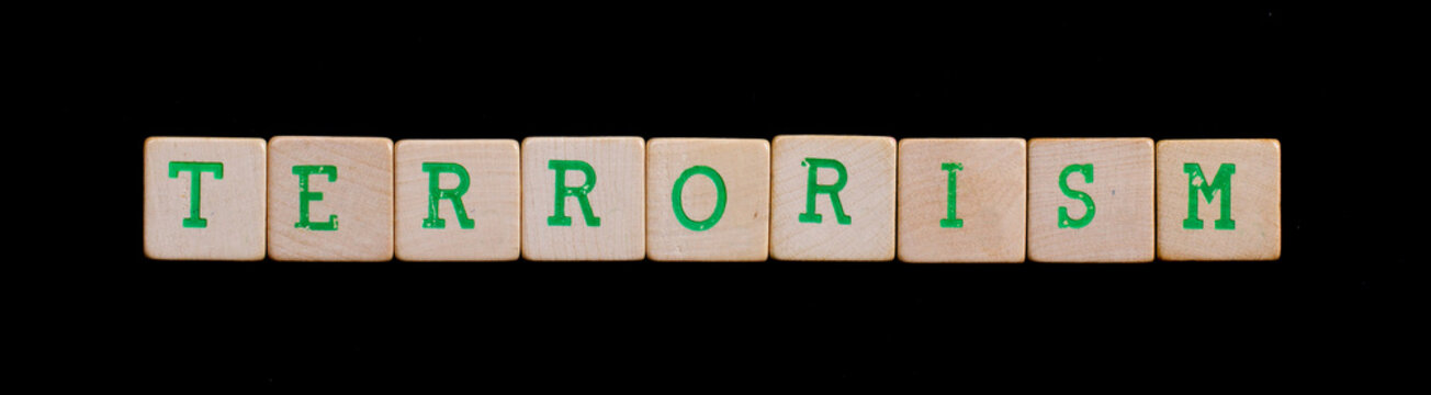 Letters on wooden blocks (terrorism)