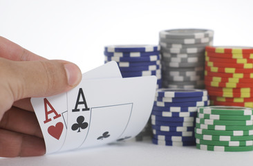 A pair of aces poker hand