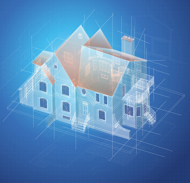 Urban Blueprint (vector). Architectural background