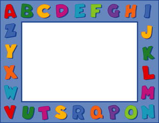 Alphabet Frame, copy space, posters, school, daycare, education