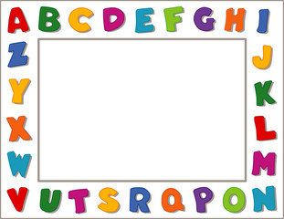 Alphabet Frame, copy space, posters, school, daycare, education