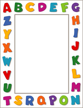 Alphabet Frame, copy space, posters, school, daycare, education