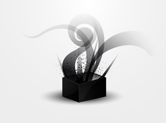 abstract background - black smoke pattern in Pandora's box