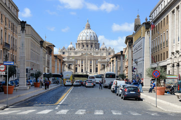 Fototapeta na wymiar Via della Conciliazione, św Piotra w Rzymie