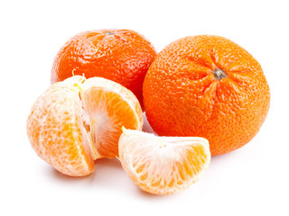 fresh tangerine isolated on white