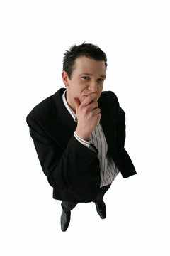 recommend clip art: Businessman has a decision to make
