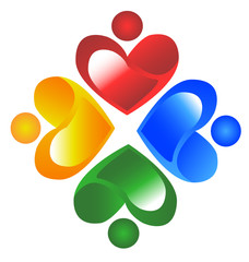 Teamwork charity logo vector