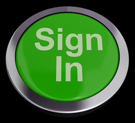 Sign In Button Green Showing Website Login