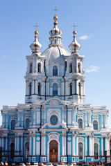 Fototapeta na wymiar Smolny cathedral in st. Petersburg