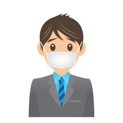 サラリーマン D 風邪 マスク イラスト