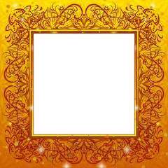 Golden holiday frame