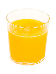 side view of orange juice