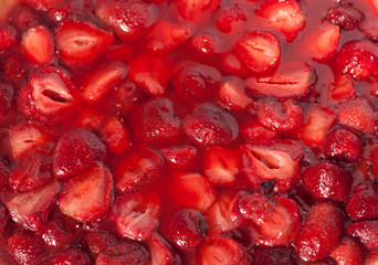 Strawberry pie close-up