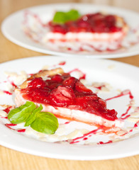 A piece of strawberry pie