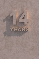 14 years 3d text