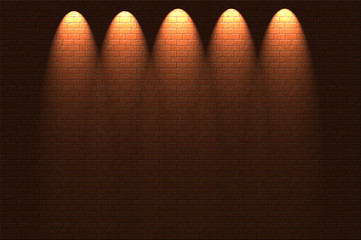 Stone wall with lights