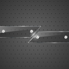 Glass framework on metal background. Vector illustration.