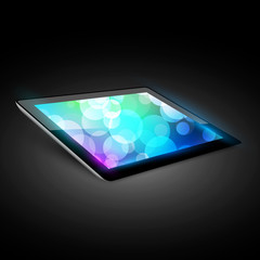 Tablet pc 4. Variant without hand. Dark background.